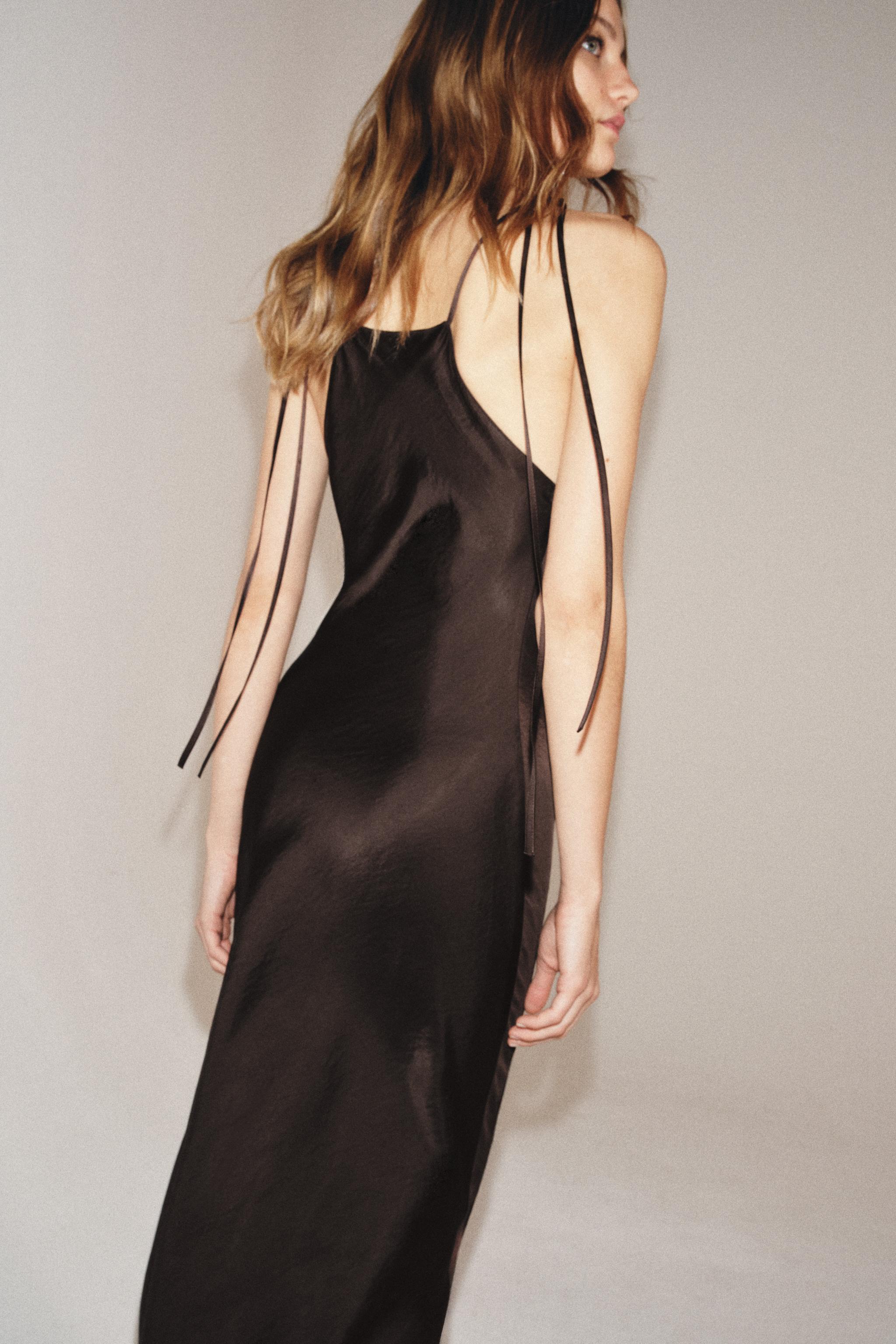 ZW COLLECTION SATIN EFFECT HALTER DRESS